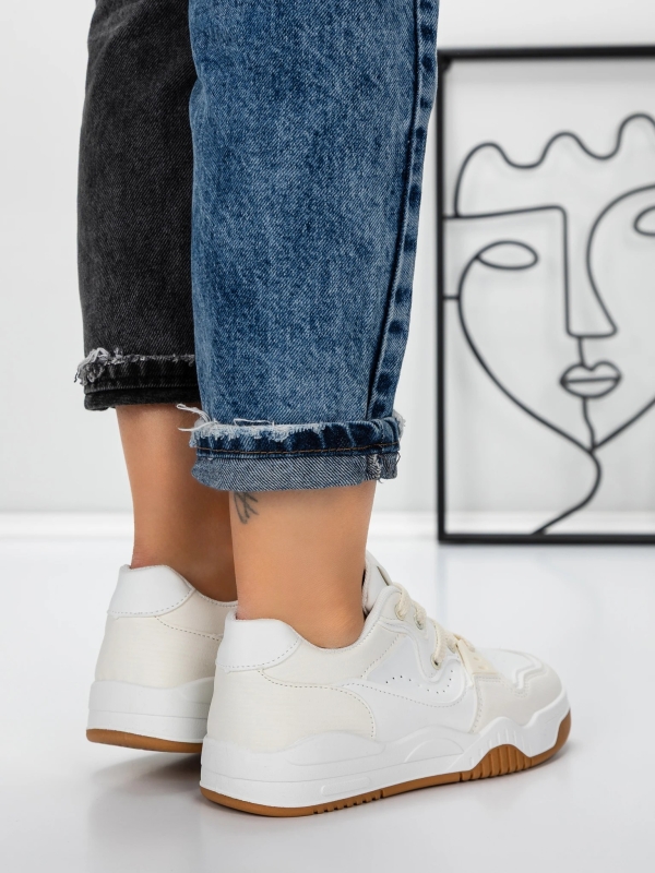 Pantofi sport dama albi din material textil Kaiana, 5 - Kalapod.net