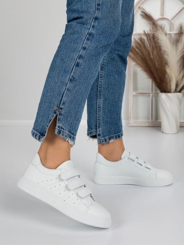 Pantofi sport dama albi din material sintetic Ekora - Kalapod.net