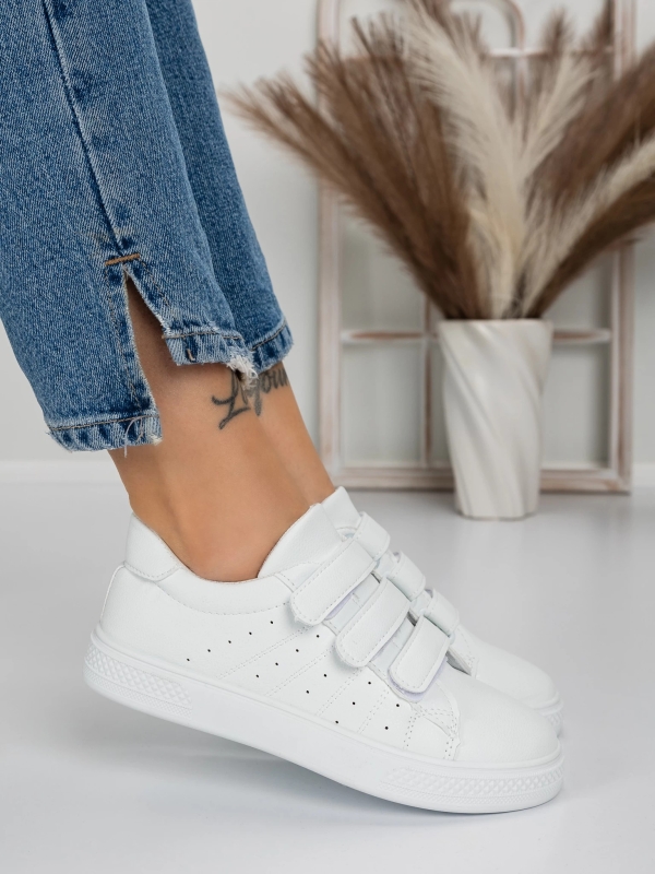 Pantofi sport dama albi din material sintetic Ekora, 2 - Kalapod.net