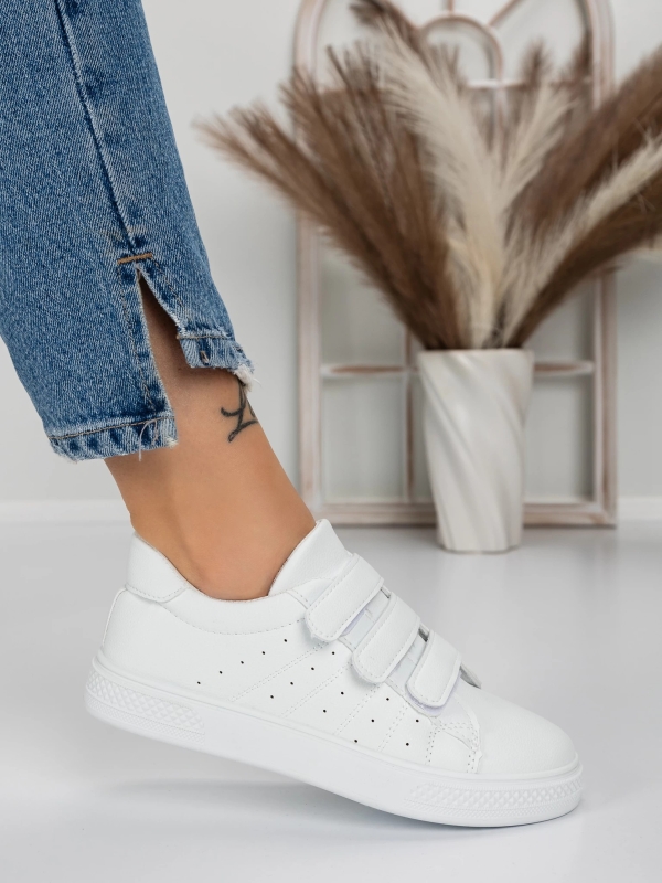Pantofi sport dama albi din material sintetic Ekora, 3 - Kalapod.net