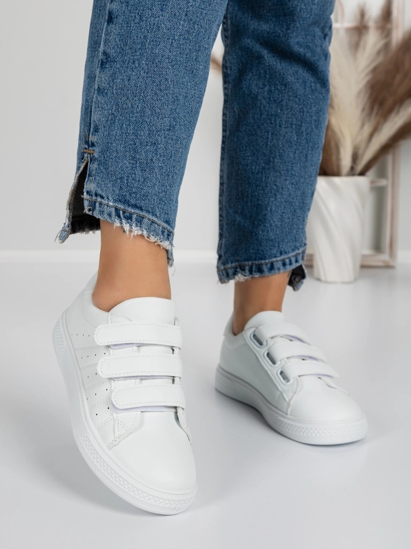 Pantofi sport dama albi din material sintetic Ekora, 4 - Kalapod.net