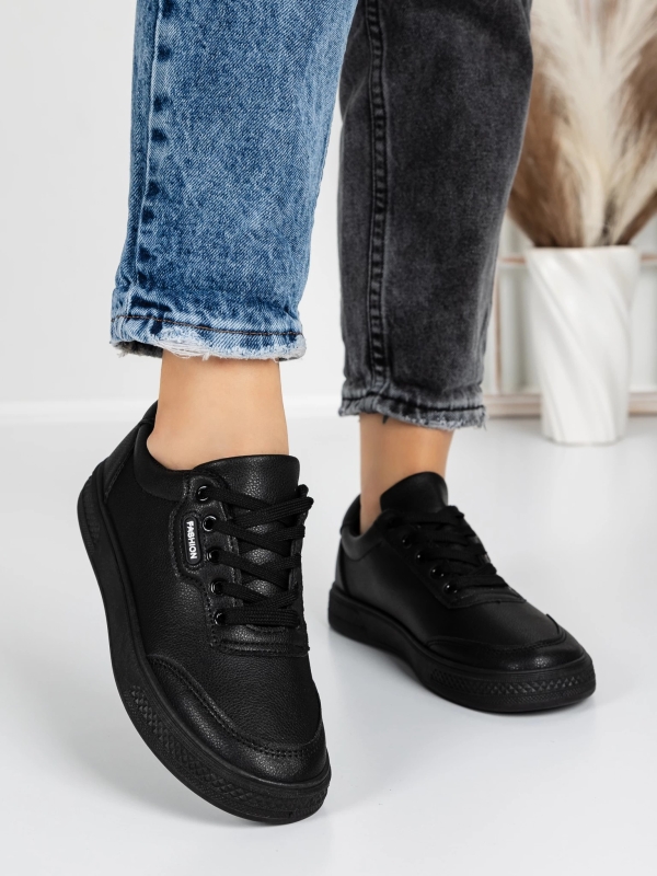 Pantofi sport dama negri din piele ecologica Madeva, 2 - Kalapod.net