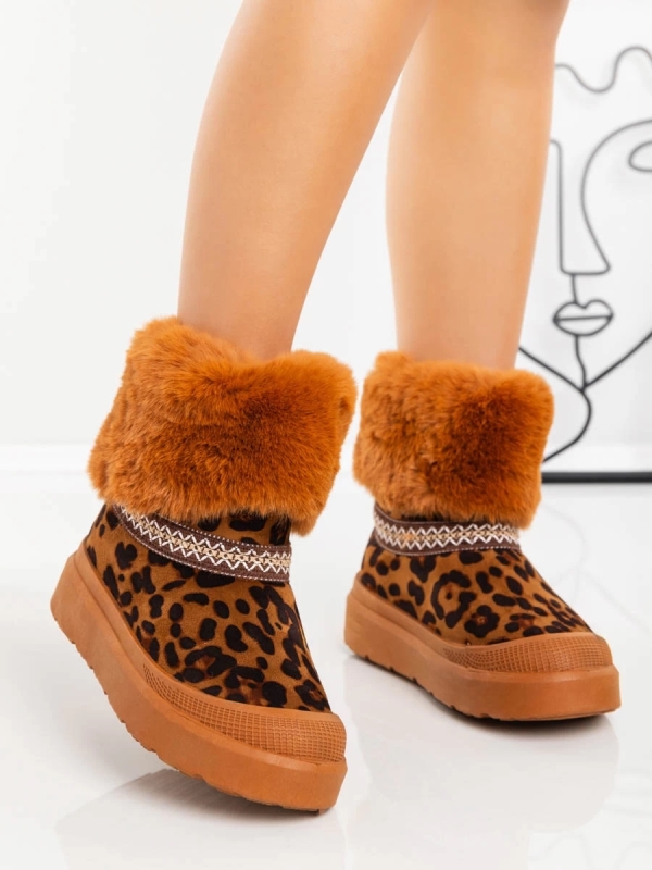 Cizme dama leopard din material textil Nelina, 2 - Kalapod.net