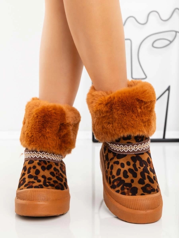 Cizme dama leopard din material textil Nelina, 3 - Kalapod.net