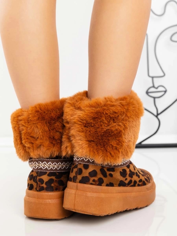 Cizme dama leopard din material textil Nelina, 4 - Kalapod.net