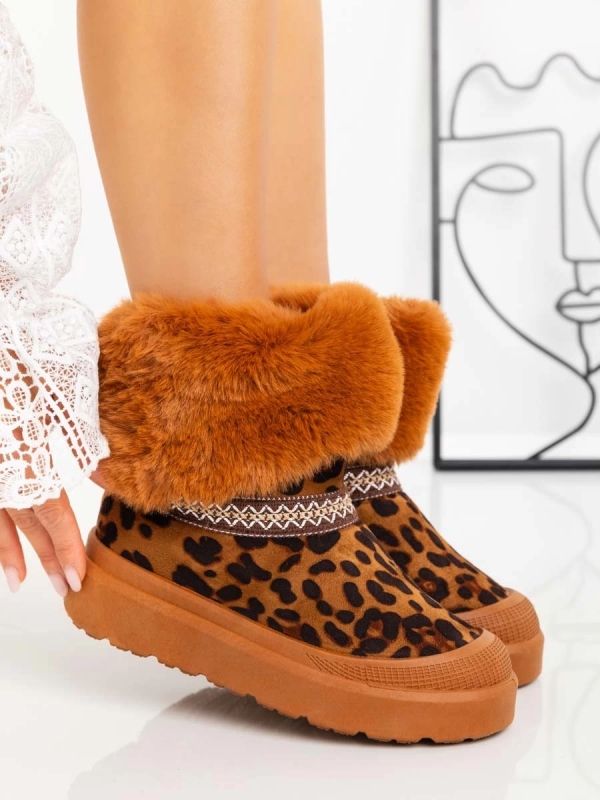 Cizme dama leopard din material textil Nelina, 5 - Kalapod.net
