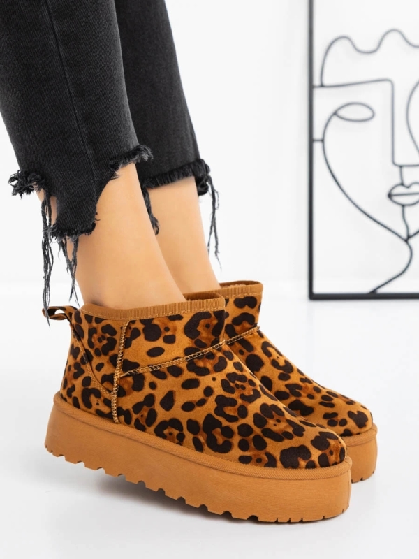 Ghete dama leopard din material textil Rosaza, 3 - Kalapod.net