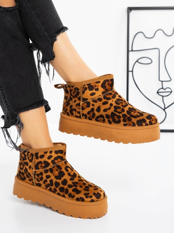 Ghete dama leopard din material textil Rosaza, 4 - Kalapod.net